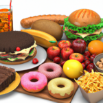 Assorted high calorie foods on a table h 1024x1024 14303886.png