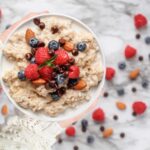 Holding oatmeal bowl